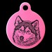 Alaska Husky Style B Engraved 31mm Large Round Pet Dog ID Tag